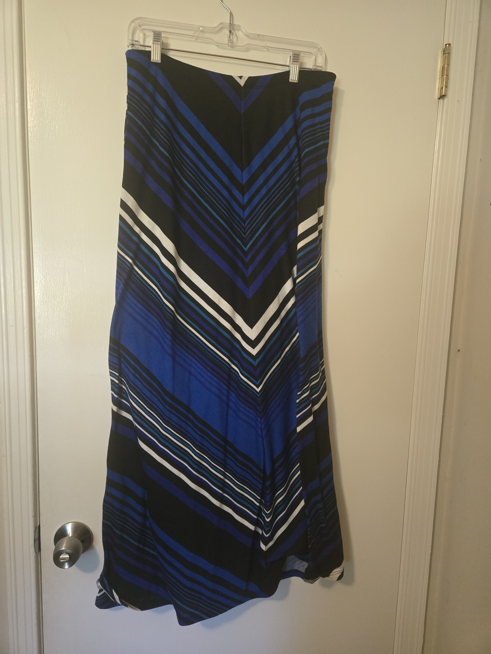 Cato Blue Black White Striped Maxi Dress
